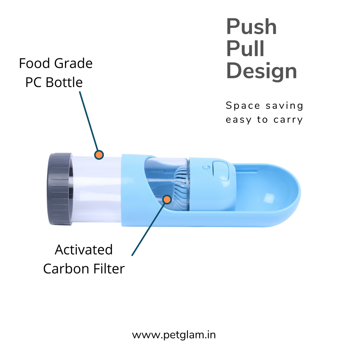 Travel Bottle For Pets with Filter Pet Glam