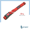 Pet Glam Dog Collar Berry Lightweight & Durable Fabric Collar for Small Medium Dog Breeds