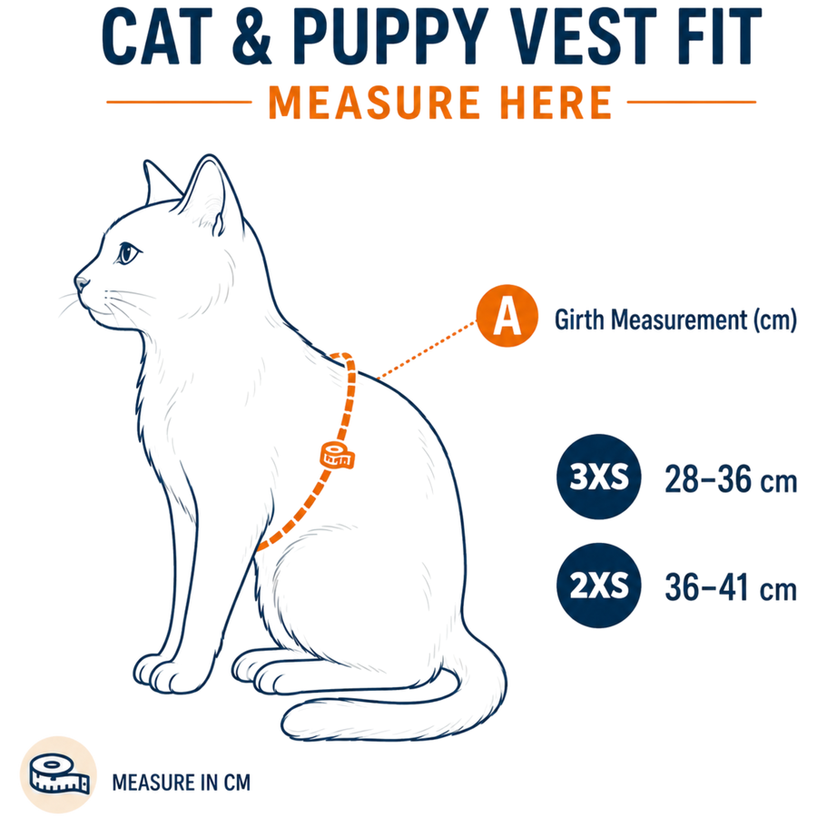 Cat & Puppy Vest Fit — where to measure