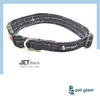 Pet Glam Collar Jet Black for large dogs Durable Fabric for Large Medium and Small Dogs High quality Buckle button