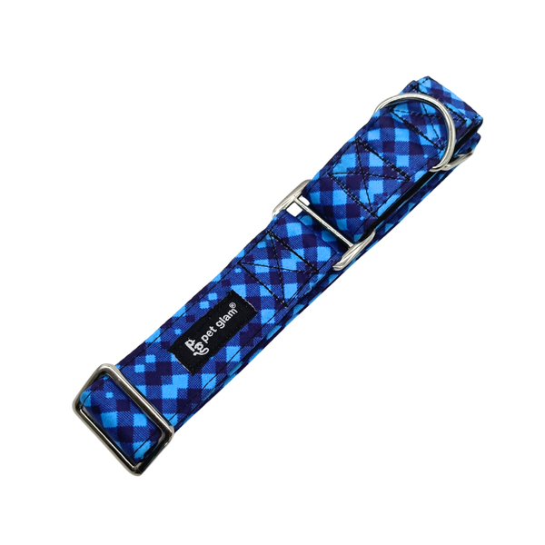 Pet Glam Bailey Blue Martingale Dog Collar for Dogs | No Choke Control Collar for Pulling Training Walks and Better Handling