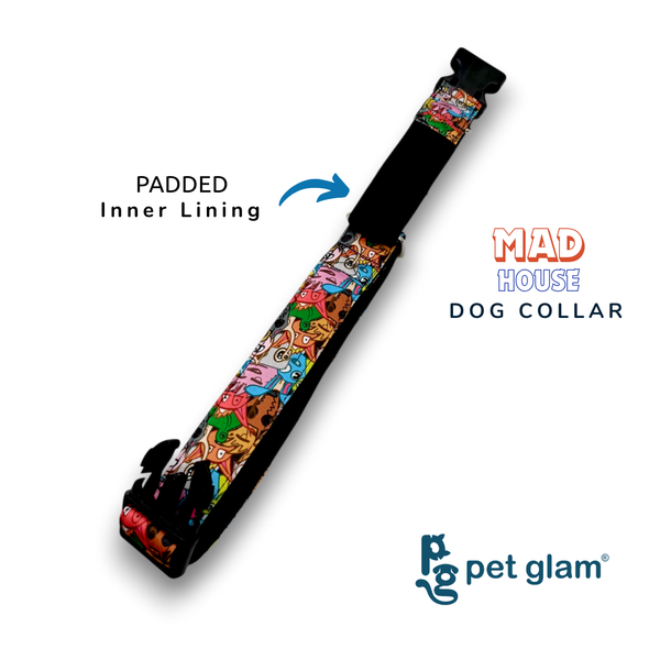 Pet Glam-Dog Collar Mad House for Small Medium Large Dogs