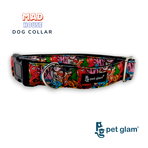 Pet Glam-Dog Collar Mad House for Small Medium Large Dogs