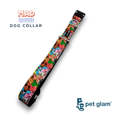Pet Glam-Dog Collar Mad House for Small Medium Large Dogs