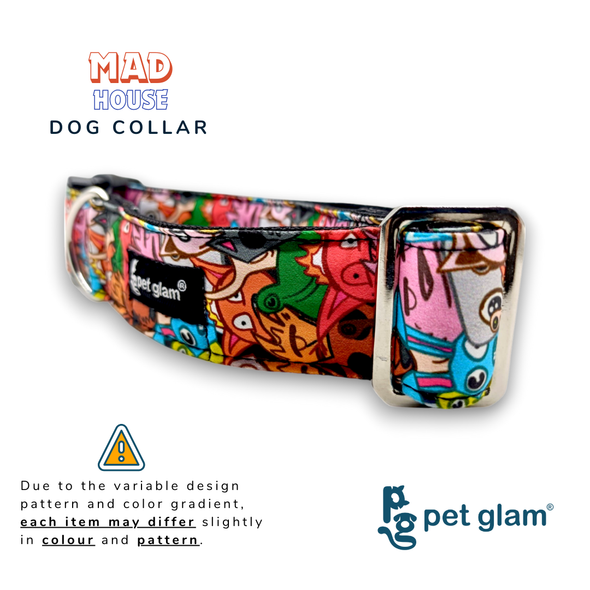Pet Glam-Dog Collar Mad House for Small Medium Large Dogs