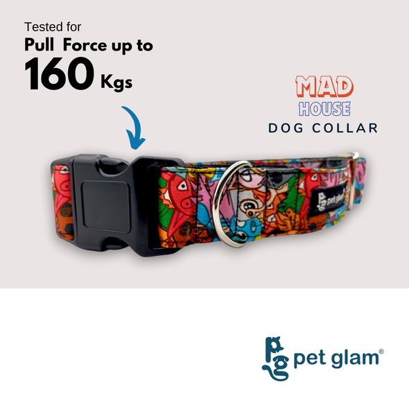 Pet Glam-Dog Collar Mad House for Small Medium Large Dogs