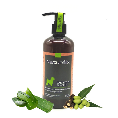 Naturelix-Detox Bath-Best Tick & Flea Repellent Dog Shampoo & Conditioner-Control Body Odour in Dogs
