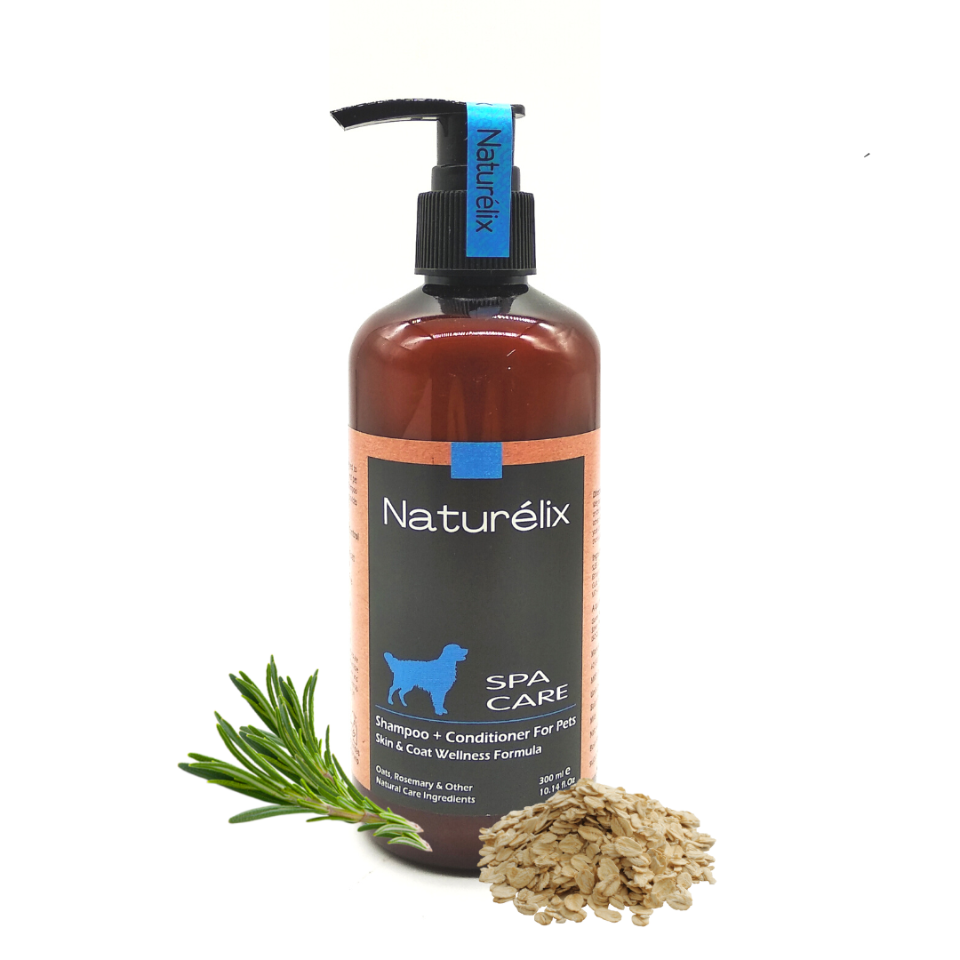 Naturelix-Spa Care-Dog Shampoo Conditioner for Hair Fall Control Skin issues Body Odour in Dogs Cats