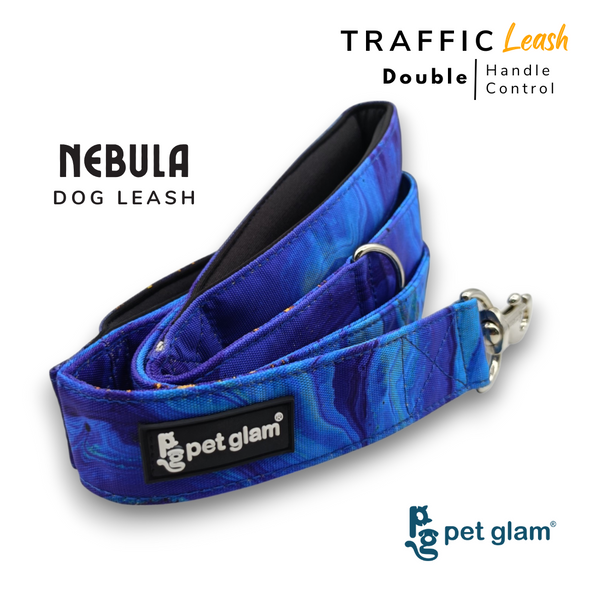 Pet Glam Traffic Leash For Dogs Nebula | Double Padded Handle-5 Ft Long X-Large 1.5 inch Wide (Copy)