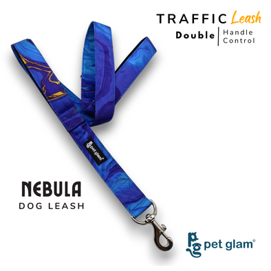Pet Glam Traffic Leash For Dogs Nebula | Double Padded Handle-5 Ft Long X-Large 1.5 inch Wide (Copy)