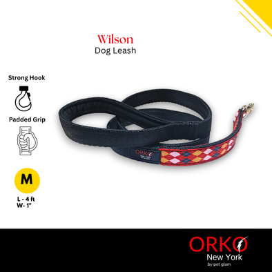 Orko New York Heavy-Duty Dog Leash for Big Dogs-Wilson | 4ft Long, 1” Wide | Strong, Stylish & Comfortable Handle