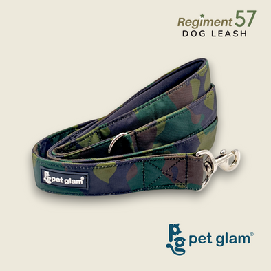 Pet Glam Dog Leash ComFURt Regiment 57 with Padded Handle-Heavy Duty Hardware-5 Ft Long X-Large 1.5 inch Wide
