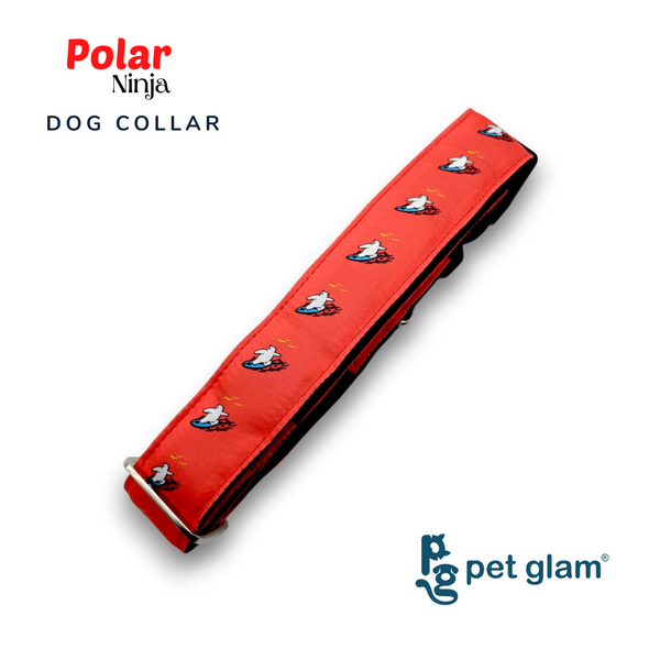 Pet Glam-Padded Dog Collar Polar Ninja for Small Medium Large Dogs