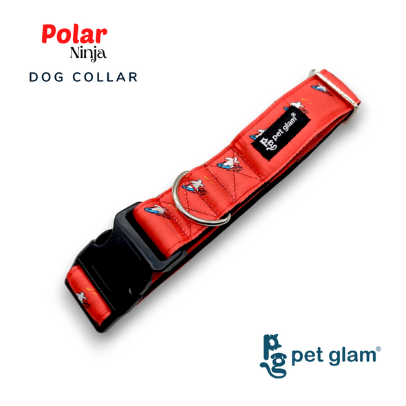 Pet Glam-Padded Dog Collar Polar Ninja for Small Medium Large Dogs