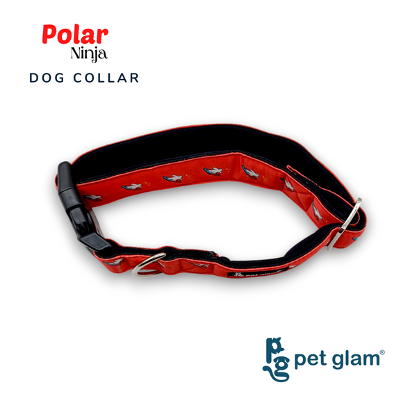 Pet Glam-Padded Dog Collar Polar Ninja for Small Medium Large Dogs