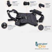 Pet Glam Loki Mobility Support Harness for Dogs | Adjustable Lift Harness with Pee Opening Rear Support and Full Body Walking Aid