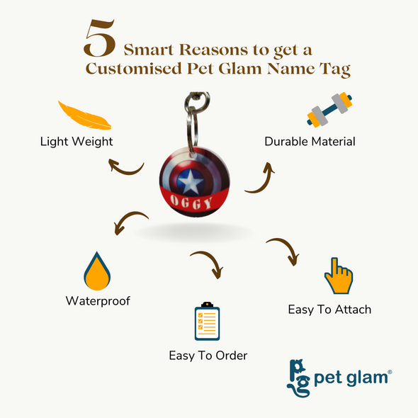 Pet Customised Dog Name Tag-Tartan Red