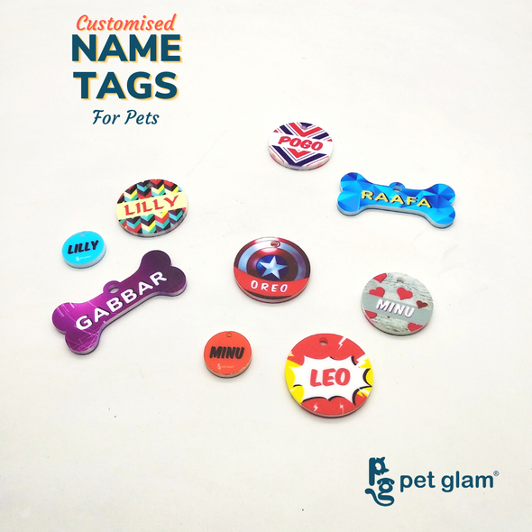 Pet Customised Dog Name Tag-Tartan Red