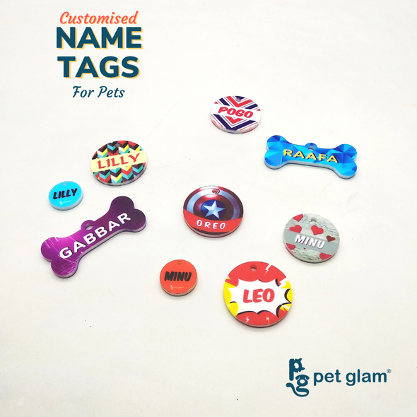 Custom Name Tag for Dogs & Cats-Bone Purple