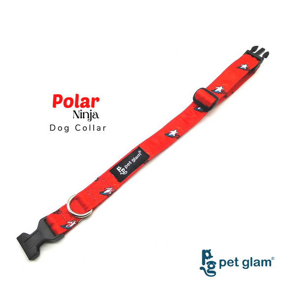 Pet Glam Strong Dog Collar Pollar Ninja for large medium small dogs High quality Buckle button lock.