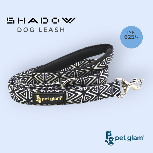 Pet Glam-Dog Leash Shadow Large-with Padded Handle 1" wide - Leash for Big Dogs
