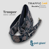 Pet Glam Double Handle Traffic Leash For Dogs Trooper| 5 Ft Long X-Large 1.5 inch W