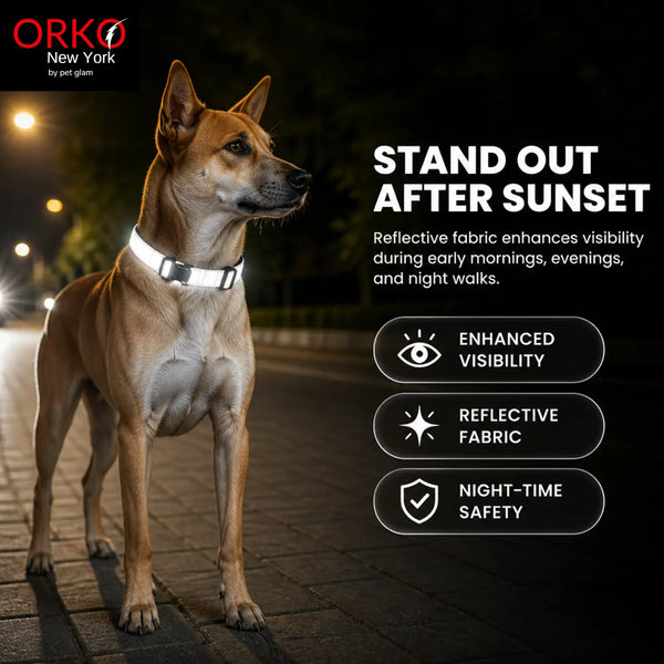 Orko New York Reflective Dog Collar Pack of 5 for Dogs | Collars For Stray Dogs