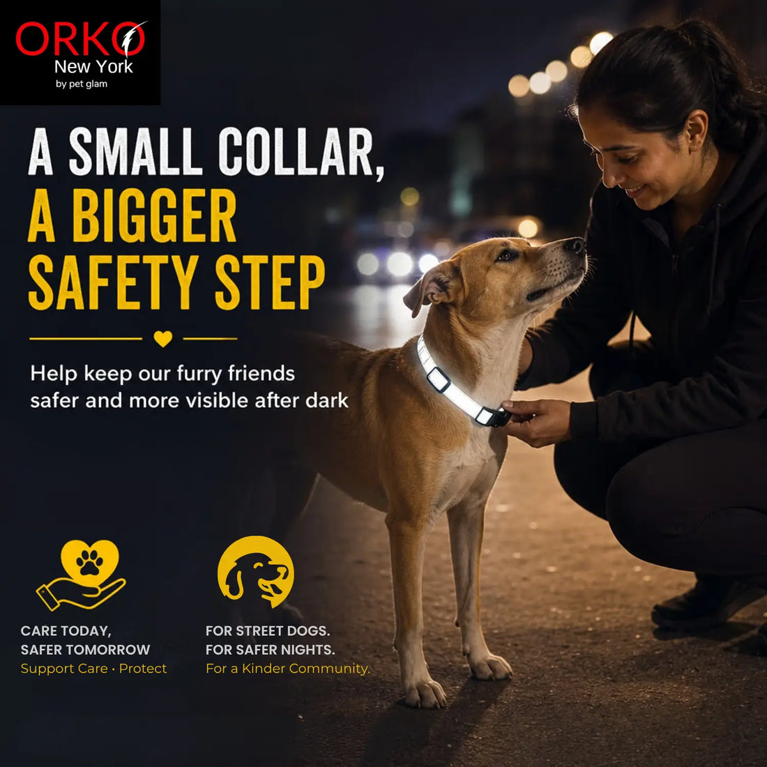 Orko New York Reflective Dog Collar Pack of 5 for Dogs | Collars For Stray Dogs