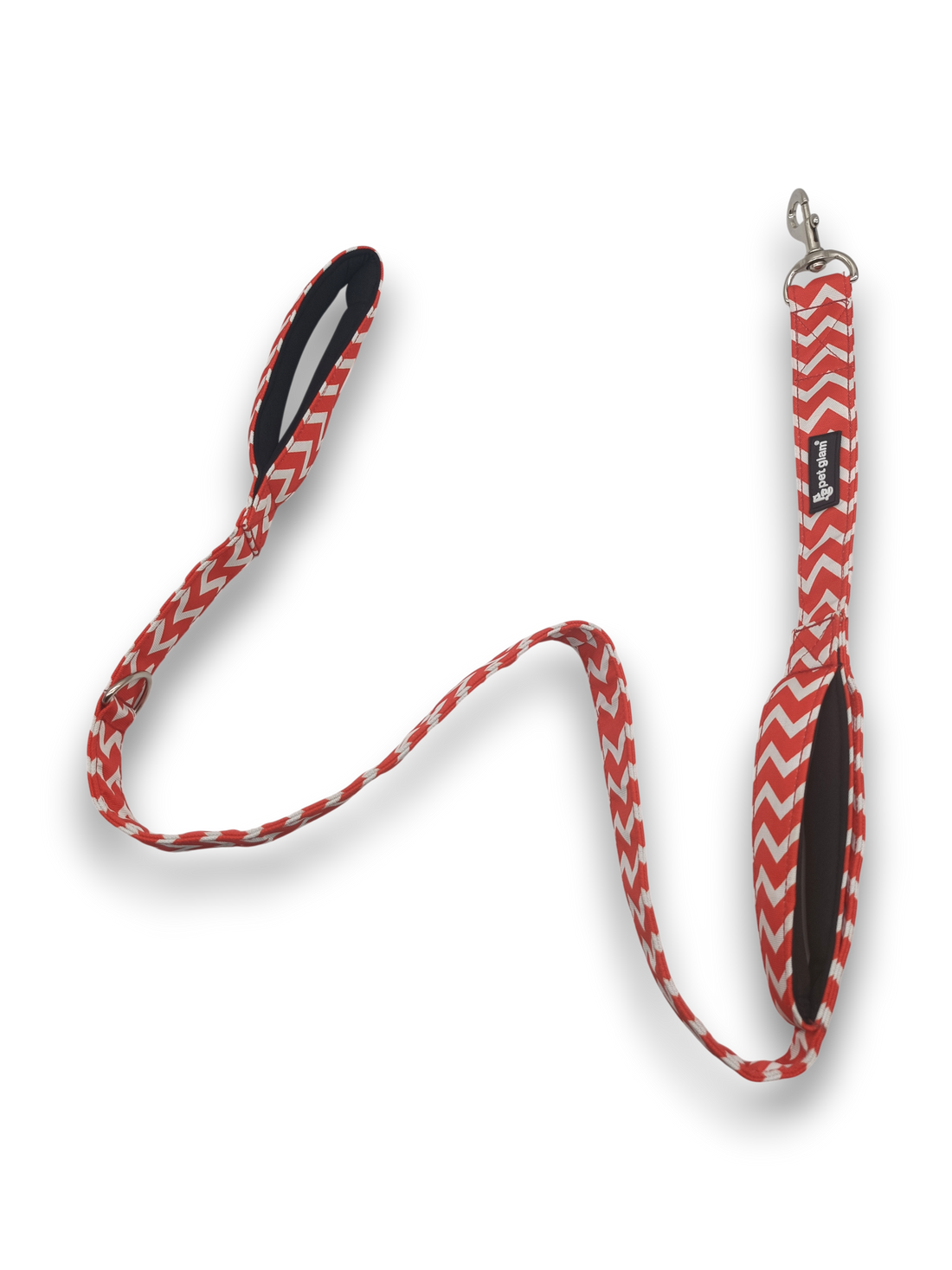 Pet Glam Scarlet Traffic Dog Leash 5 Ft Long 1.5 Inch Wide Double Handle Control | Heavy Duty Padded Grip