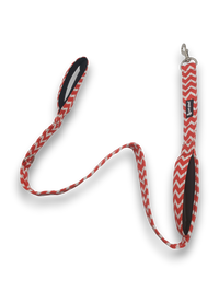 Pet Glam Scarlet Traffic Dog Leash 5 Ft Long 1.5 Inch Wide Double Handle Control | Heavy Duty Padded Grip