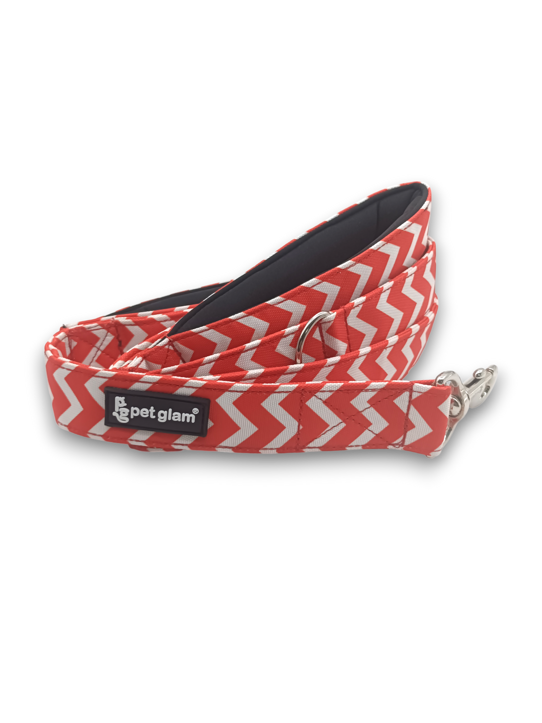 Pet Glam Scarlet Traffic Dog Leash 5 Ft Long 1.5 Inch Wide Double Handle Control | Heavy Duty Padded Grip