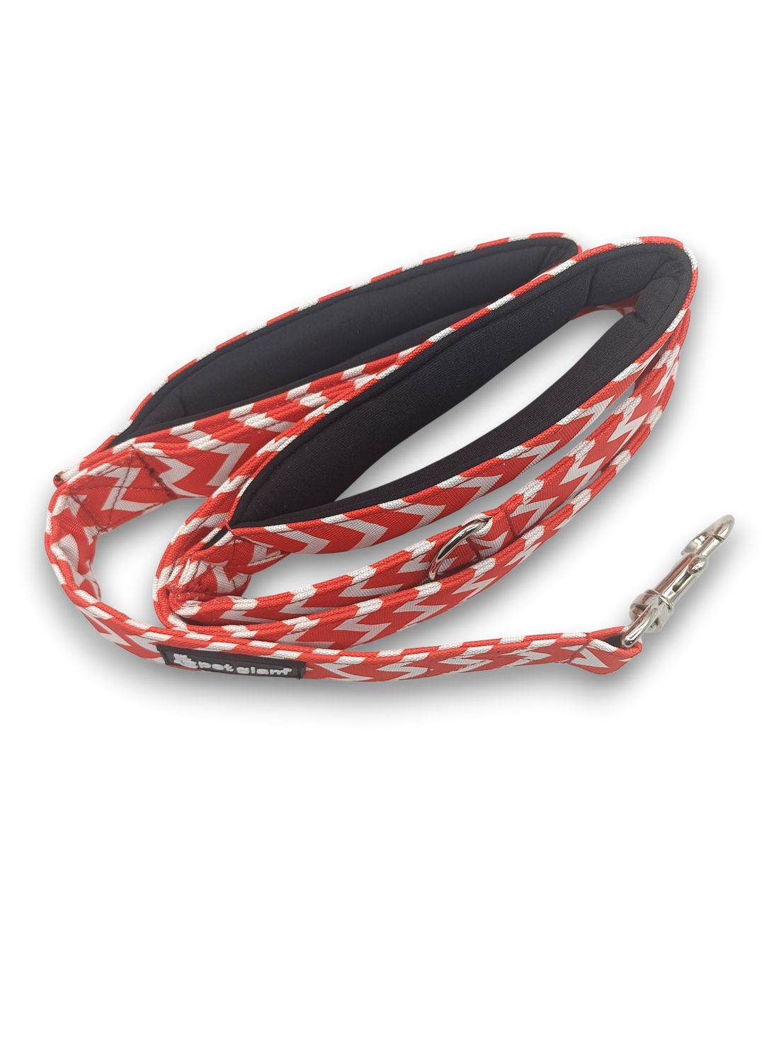 Pet Glam Scarlet Traffic Dog Leash 5 Ft Long 1.5 Inch Wide Double Handle Control | Heavy Duty Padded Grip