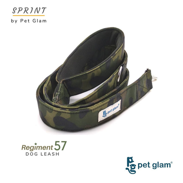 Pet Glam Dog Leash ComFURt Regiment 57 with Padded Handle-Heavy Duty Hardware-5 Ft Long X-Large 1.5 inch Wide