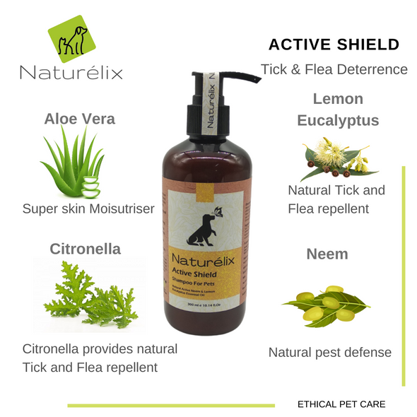Naturelix Active Shield Dog  Shampoo-Tick & Flea repellent Shampoo for dogs