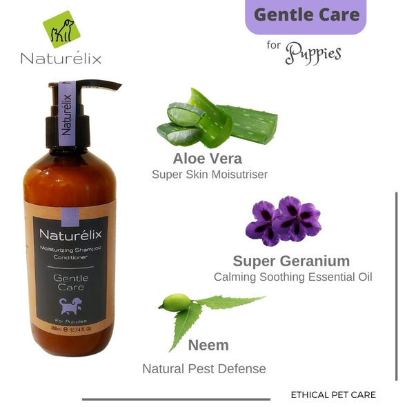 Naturelix Gentle Care puppy shampoo conditioner-sensitive and delicate puppy shampoo for dogs-300 ml