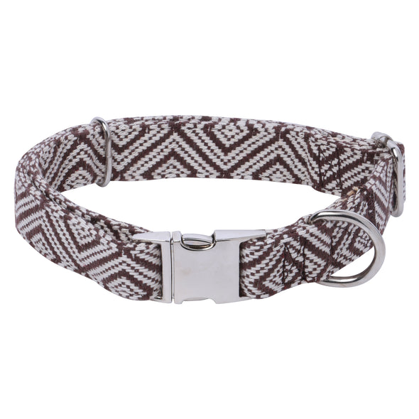 Jacquard Brown-Dog Collar for Shih Tzu-Pugs-Beagles-Labradors-Lhasa-Indies-Husky-GSD