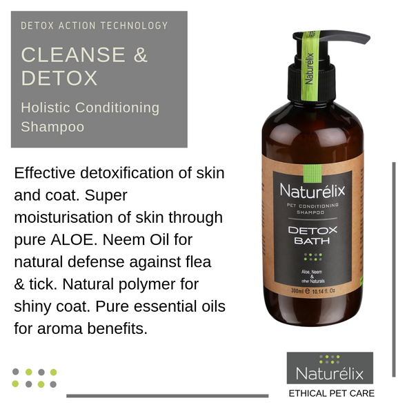 Naturelix-Detox Bath-Best Tick & Flea Repellent Dog Shampoo & Conditioner-Control Body Odour in Dogs