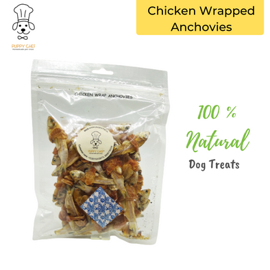 Chicken Wrapped Anchovies 100% Natural Dog Treats- 100 gms