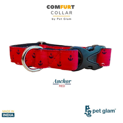 Dog Collar Anchor Red-ComFURt Dog Collar for Puppies, Labs, Golden Retrievers GSD Beagles Huskies Indies