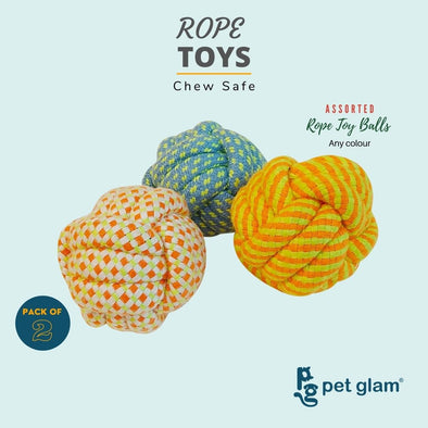 Assorted Rope Toy Balls (Pack Of 2)