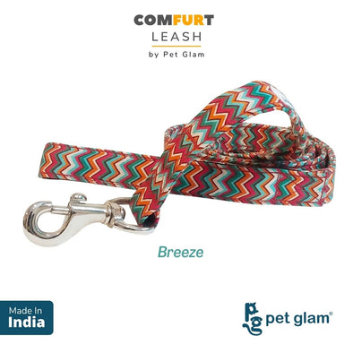 Pet Glam Cotton Dog Leash ComFURt Breeze Padded Handle- Heavy Duty Hardware-Dog Walks Leash Training-5 Ft Long 1 inch Wide