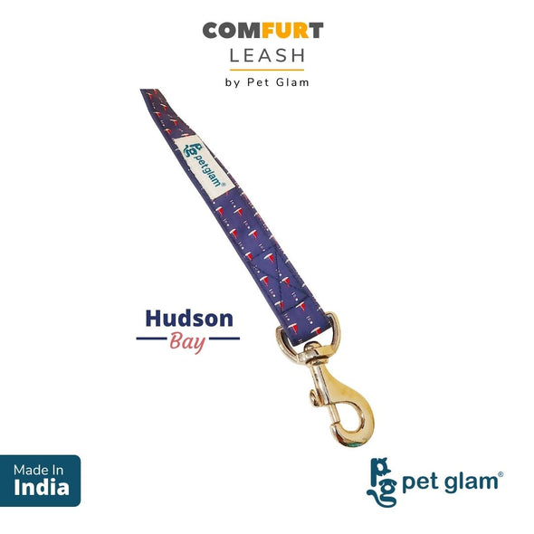 Pet Glam Dog Leash ComFURt Hudson Bay with Padded Handle- Heavy Duty Hardware-Dog Walks Leash Training-5 Ft Long 1 inch Wide