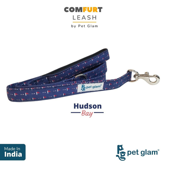 Pet Glam Dog Leash ComFURt Hudson Bay with Padded Handle- Heavy Duty Hardware-Dog Walks Leash Training-5 Ft Long 1 inch Wide
