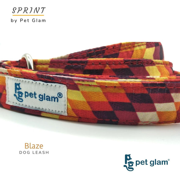 Pet Glam-Dog Leash For Puppies and Large Dogs-Blaze-Soft Handle-Strong Dog Leash-5 Ft Long 1 inch Wide-Sprint