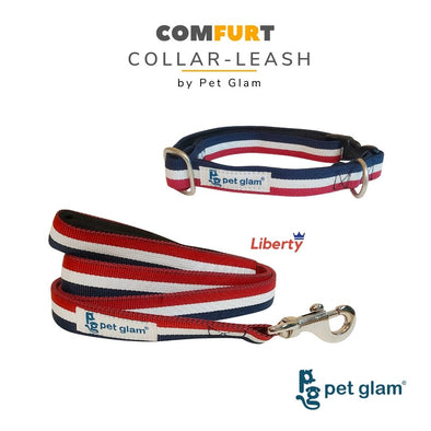 Pet Glam Dog Collar Leash Set Liberty-for Beagles Labradors GSD Retrievers