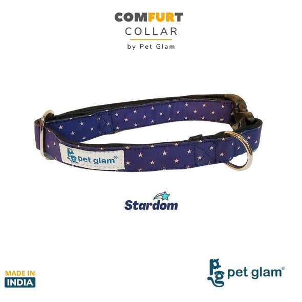 Pet Glam Dog Collar Stardom -Comfortable Padded Lining-for Medium-Large Dogs-Durable Hardware-Fits-Beagles, Labs, Indies, Gold Retrievers, Huskies