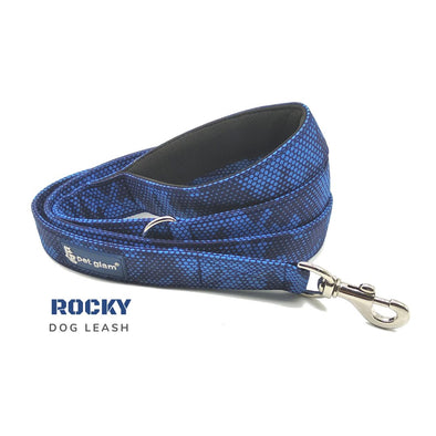 Pet Glam Dog Leash ROCKY with Padded Handle-Heavy Duty Hardware-5 Ft Long X-Large 1.5 inch Wide