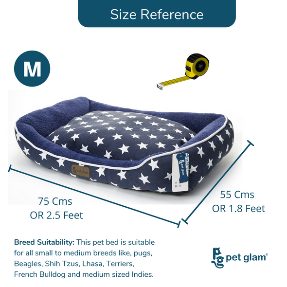 Star Dog Bed with Washable Covers for Small-Medium Breeds