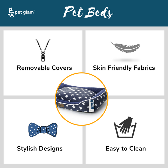 Star Dog Bed with Washable Covers for Small-Medium Breeds