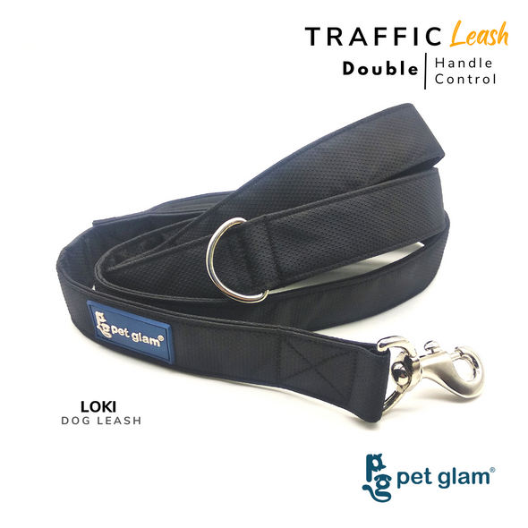 Pet Glam Traffic Dog Leash LOKI with Padded Handle-Heavy Duty Hardware-5 Ft Long X-Large 1.5 inch Wide